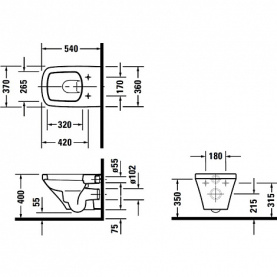 Унитаз+cид.с мех.пл.закр. DURAVIT 2538090000+0063790000 в Новосибирске 5