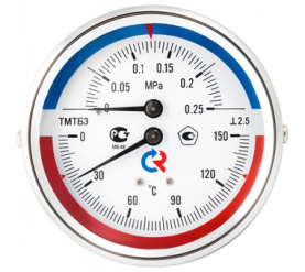 Термоманометр 80 мм, ТМТБ-31Р.1(0-120С)(0-0,6MPa)G12.2,5 ТИП - ТМТБ-31Р, температур РОСМА 00000002329 в Новосибирске 1