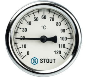 Термометр биметаллический с погружной гильзой. Корпус Dn 63 мм, гильза 75 мм 1 STOUT SIM-0001-637515 в Новосибирске 1