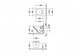 Унитаз подв. белый DURAVIT 2538090000 в Новосибирске 2