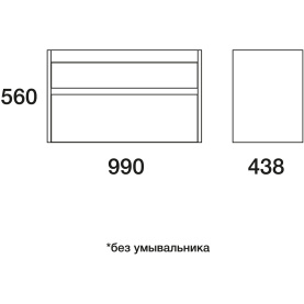 Тумба Уника 100, 2 ящика, ум. Прима 1000, белым с дуб гальяно в Новосибирске 2