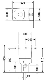 Бачок Duravit Vero 09091000051-WG с механизмом слива хром, подвод снизу/сзади в Новосибирске 3