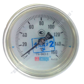 Термометр биметаллический Метер ТБ63 160C Дк 63 L=60 в Новосибирске 1