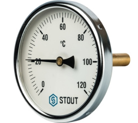 Термометр биметаллический с погружной гильзой. Корпус Dn 100 мм, гильза 75 мм STOUT SIM-0001-107515 в Новосибирске 0