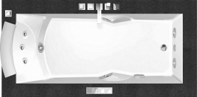 Ванна 180х90см SX со смес, дезинф. и подсветкой бел/хром/венге JACUZZI 9F43-344A в Новосибирске 1