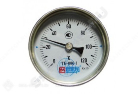 Термометр биметаллический Метер ТБ80 120C Дк 80 L=40 в Новосибирске 1