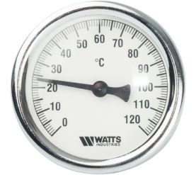 Термометр биметаллический с погружной гильзой 63 мм, штуц F+R801(T) 6375 Watts 10005809(03.01.060) в Новосибирске 0