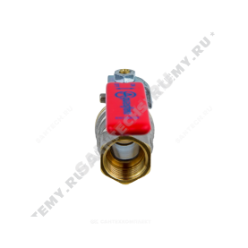 Кран шаровой латунь никелирован 1003 Ду 25 G1" Ру25 ВР/НР полнопроходной рычаг красный Aquasfera 1003-03 в Новосибирске 4