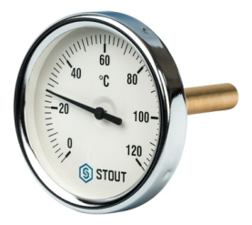 Термометр биметаллический с погружной гильзой. Корпус Dn 80 мм, гильза 75 мм 1 STOUT SIM-0001-807515 в Новосибирске 0
