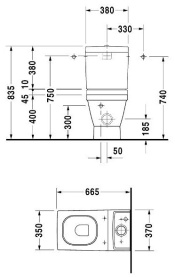 Бачок Duravit 2nd Floor 0876100005 с механизмом слива хром, подвод воды снизу слева в Новосибирске 3