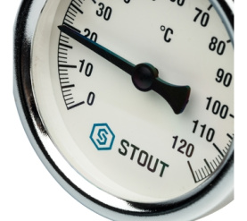 Термометр биметаллический с погружной гильзой. Корпус Dn 63 мм, гильза 75 мм 1 STOUT SIM-0001-637515 в Новосибирске 4