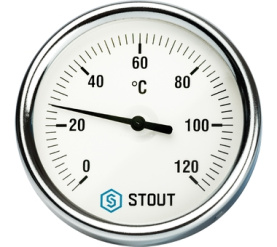 Термометр биметаллический с погружной гильзой. Корпус Dn 80 мм, гильза 50 мм 1 STOUT SIM-0001-805015 в Новосибирске 1