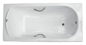Чугунная ванна Roca Haiti 160x80 2330G000R с противоскольжением, с отверстиями для ручек в Новосибирске 0