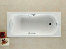 Ванна чугунная Roca Haiti 150x80 модель с отверстиями под ручки, 23325000R в Новосибирске 3